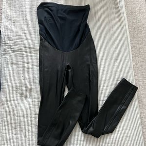 Spanx faux leather maternity leggings